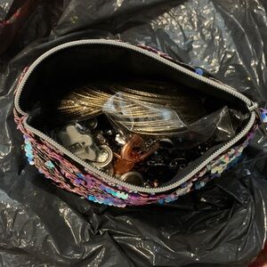 2lbs Jewelry Bundle in Sequin Embellished makeup Bag